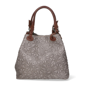 Borsa a mano da donna - Modello Elenia - Vera pelle - 33.0 x 29.0 x 16.0 cm