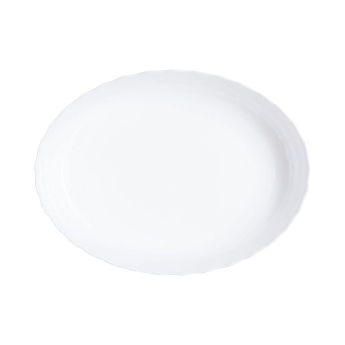 Plat à four ovale blanc 32X24cm Smart Cuisine Trianon 250°C  - Luminarc - Opale culinaire extra léger et résistant