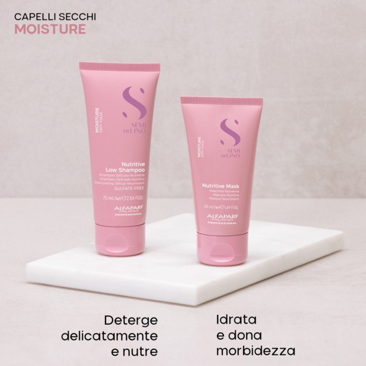 ALFAPARF MILANO Set Semi Di Lino Moisture Nutritive Shampoo 75ml + Mask 50ml