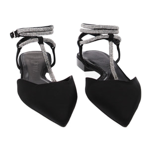 Ballerine slingback nere in raso