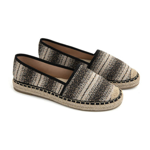 Espadrillas natural in paglia - NERO