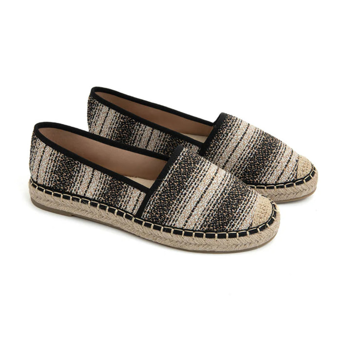 Espadrillas natural in paglia - NERO