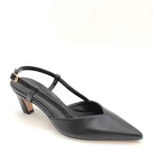 Décolleté sling back Donna Tata Italia Nero