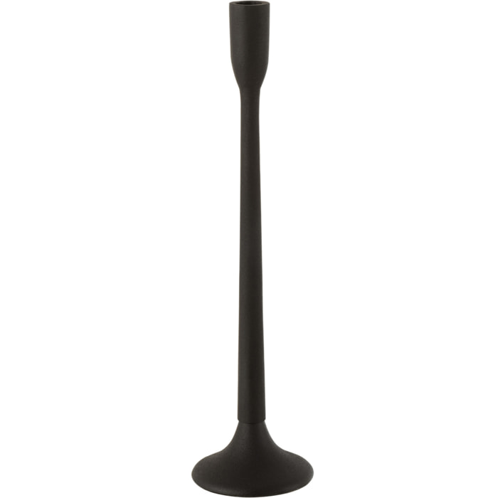 J-Line Bougeoir pour bougie en noir mat, hauteur 41 cm, bougeoir en métal au design industriel comme décoration de table ou bougie de sol, pour mariage et maison, grand modèle