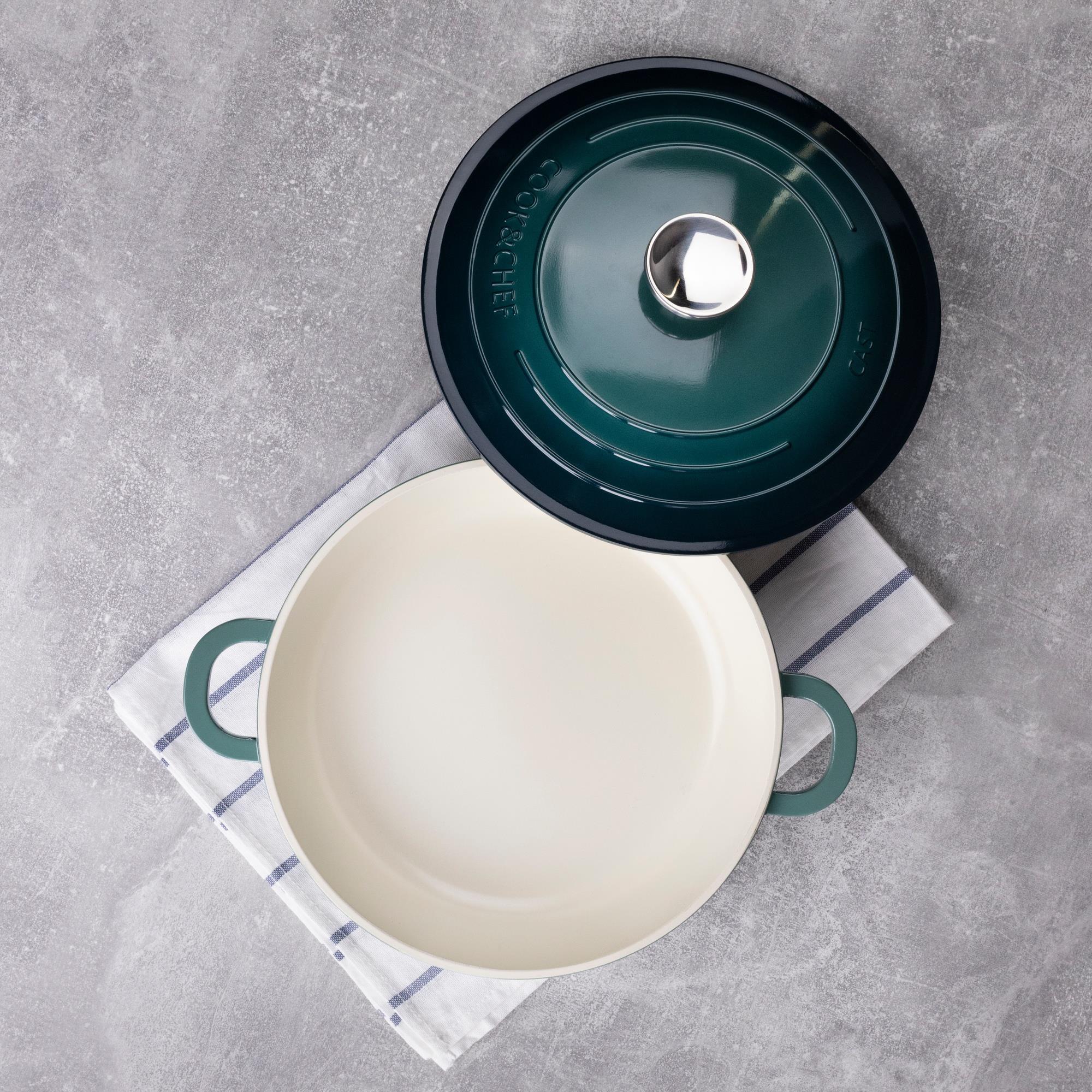 olla baja ø24x6,5cm 2,2l en aluminio fundido con tapa