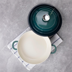 olla baja ø24x6,5cm 2,2l en aluminio fundido con tapa