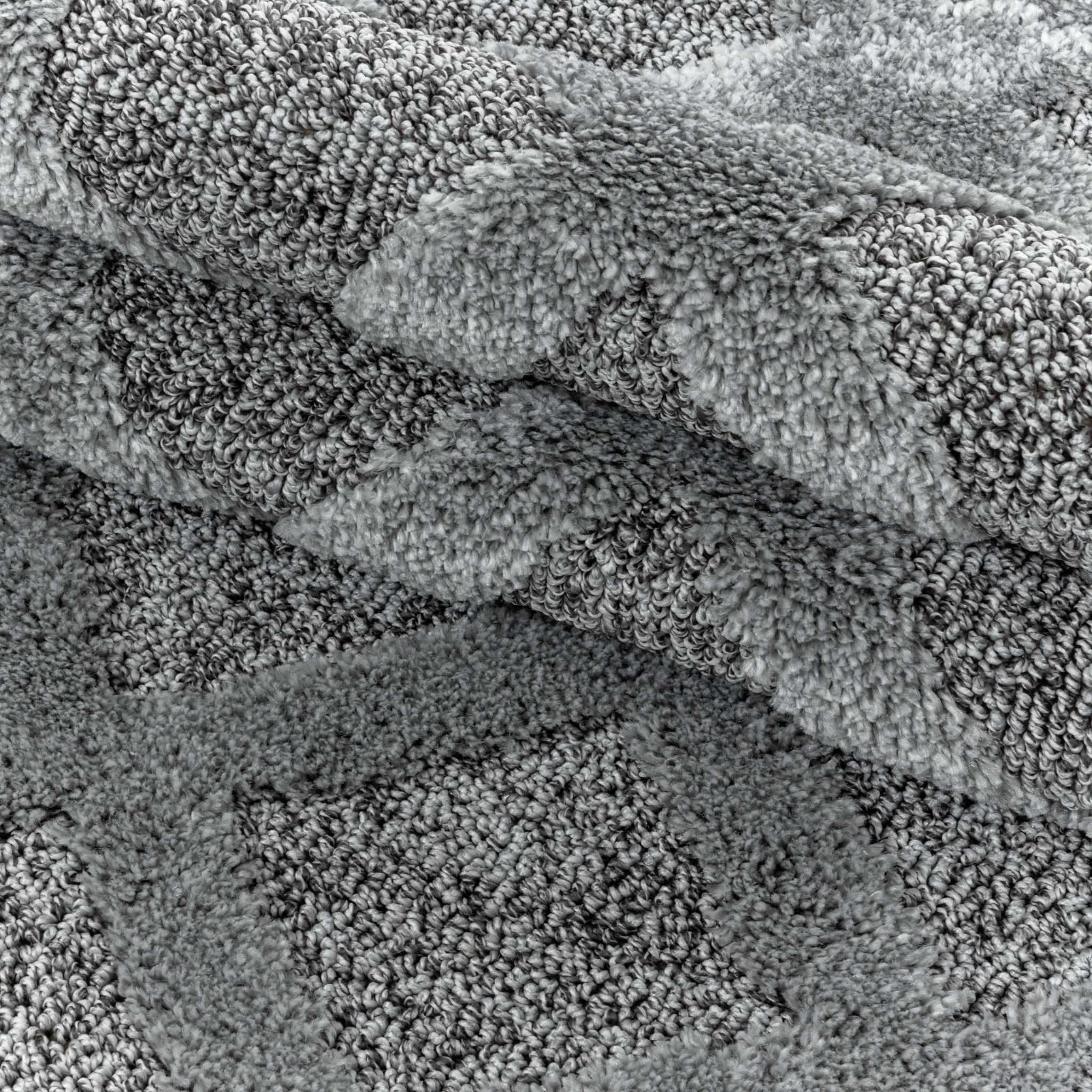 PISA - Tapis de salon rond à motif aztèque gris - PIS4702GRI