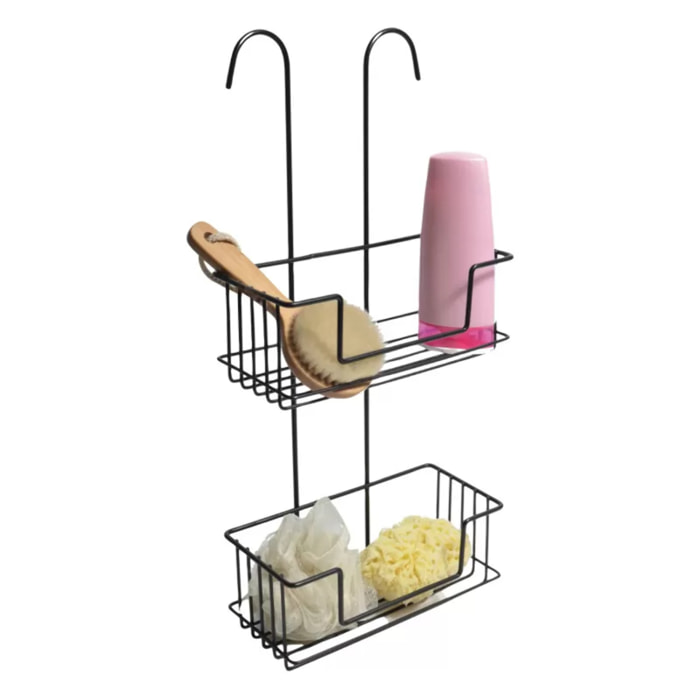 ETAGERE DE DOUCHE A SUSPENDRE NOIR MAT SERGIO 2NV MSV