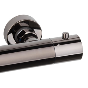 Colonne de douche,  douchette stick Mitigeur thermostatique Barre réglable en hauteur, Gun métal SATDASSTK