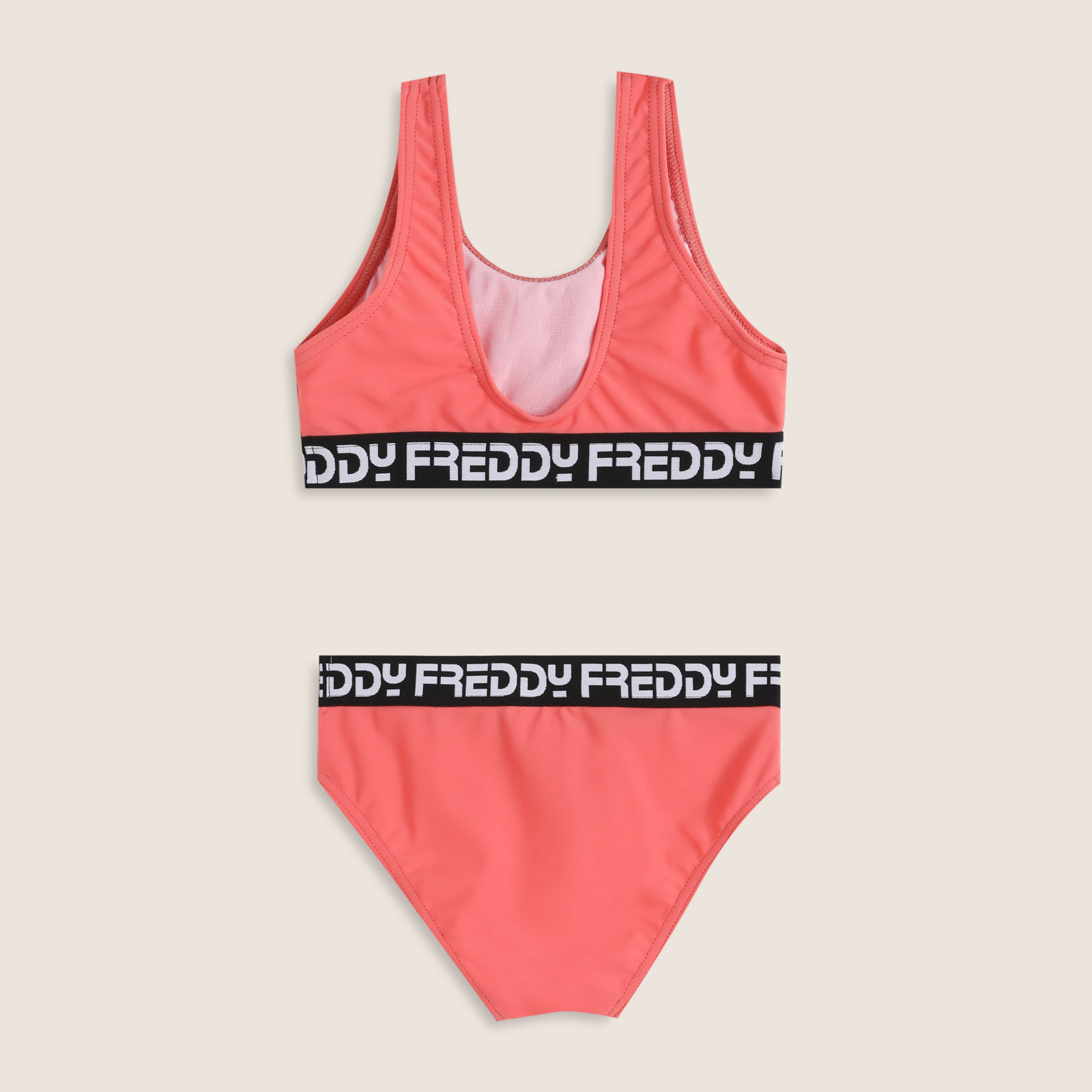 Costume 2 pezzi bambina con fasce logate