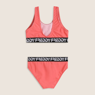 Costume 2 pezzi bambina con fasce logate