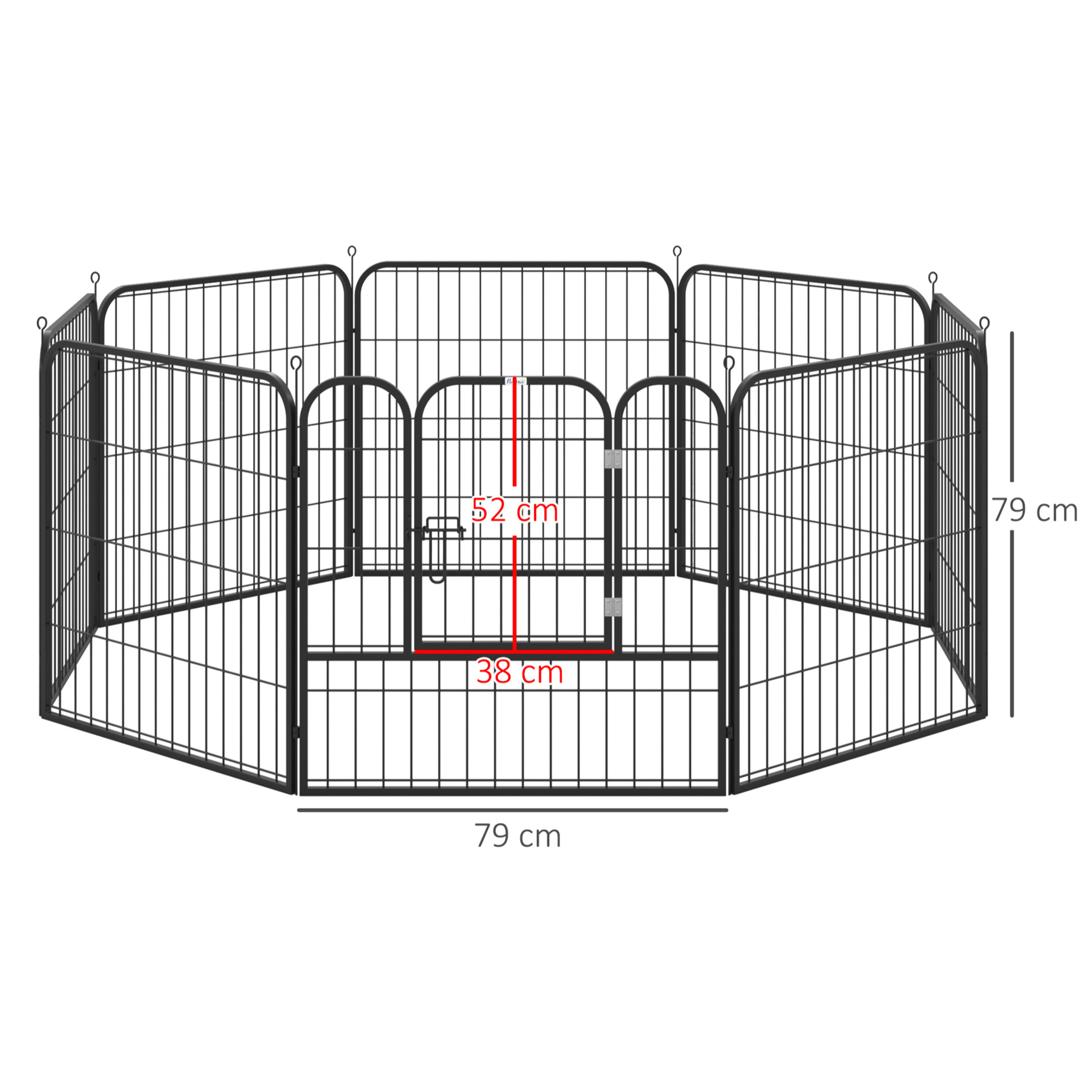 Luxe parc enclos modulable pour chien 8 panneaux porte verrouillable acier époxy noir