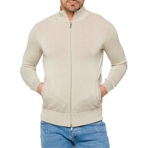 Maglia Madison full-zip 100% cotone Sand