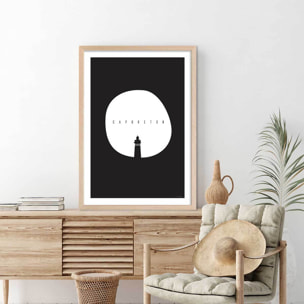 Affiche minimal capbreton Affiche + cadre en bois - Chêne