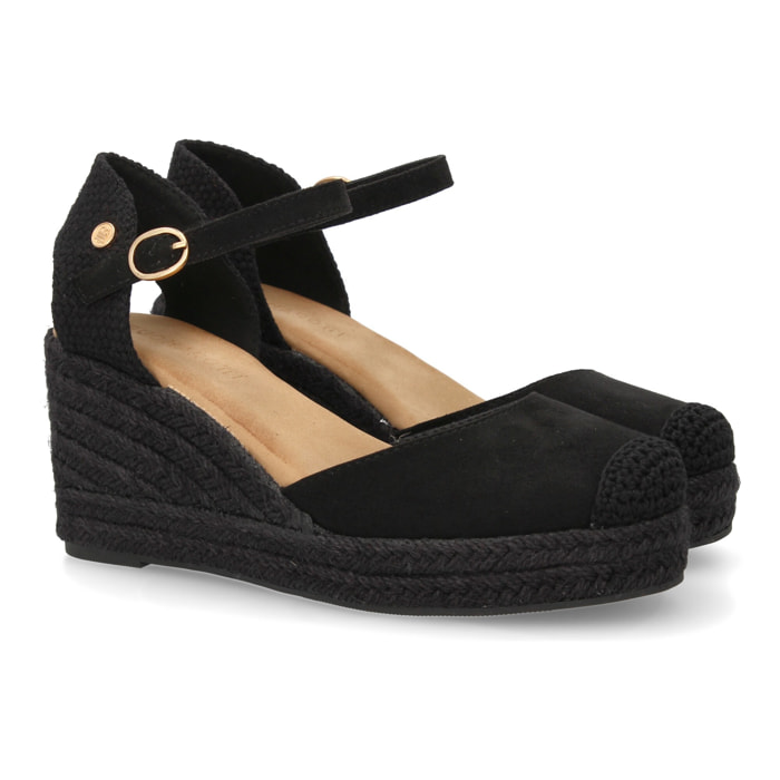 Sandalia de cuña de yute para mujer, comodas y elegantes diseño moderno con el yute en el mismo tono