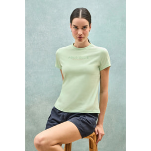 Camiseta básica color menta con logo engomado Polo Club