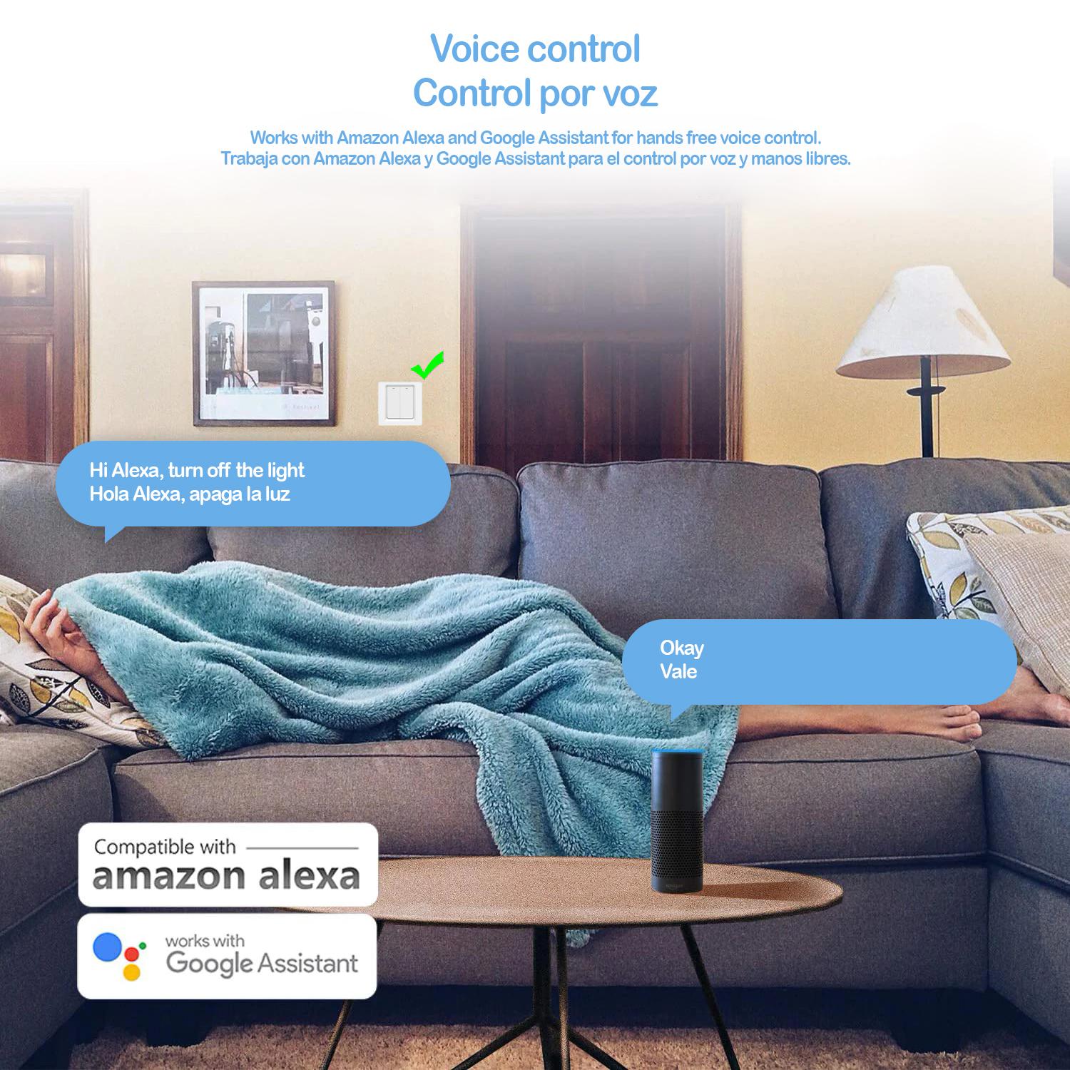 Wi-Fi Smart Wall Switch con telecomando e timer, compatibile con Alexa e Google Home