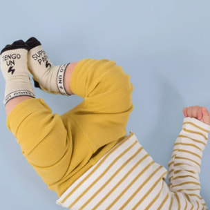 Mini Calcetines "Tengo un superpapá" RAYAS talla 31-34