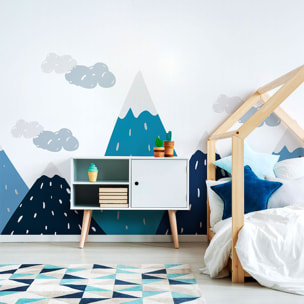 Stickers muraux enfants - Décoration chambre bébé - Autocollant Sticker mural géant enfant montagnes scandinaves TREKKA