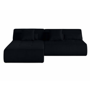 Onyx - canapé modulable d'angle réversible 4 places - en velours côtelé - Noir