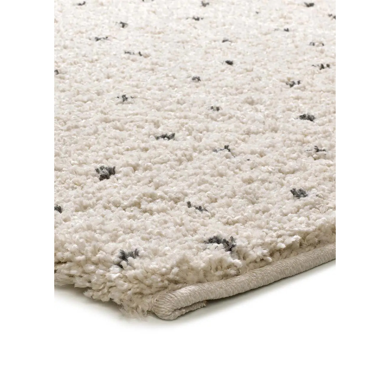 LUSH Alfombra shaggy moderna crema/negro, varias medidas disponibles.