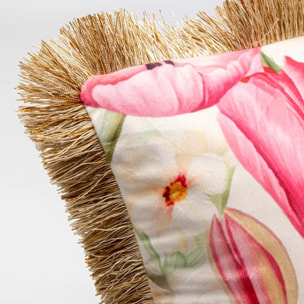 Coussin à franges tulipes Kare Design