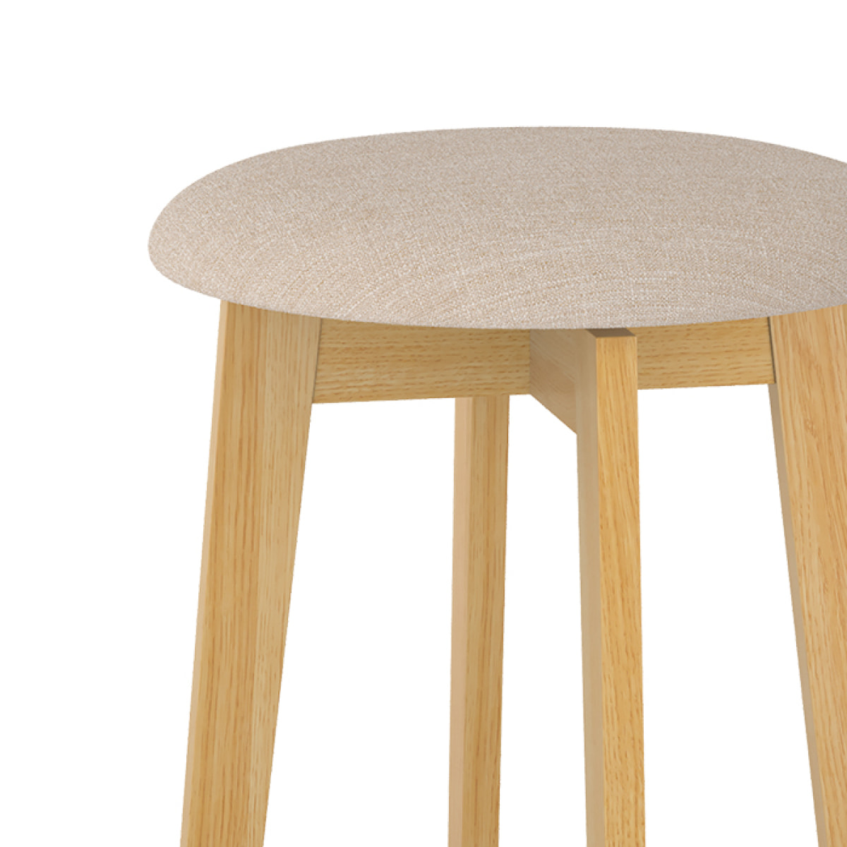 Lot de 2 tabourets pour îlot central 66 cm en tissu beige - Vahina