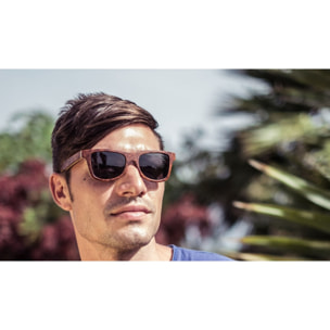 Gafas de sol KAU WASHINGTON - De madera de secoya quemada con patillas negras y / Ahumada