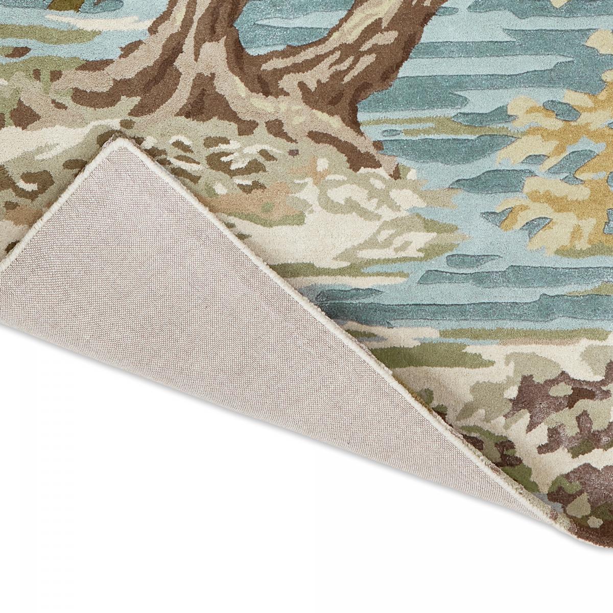 Tapis salon et chambre fait main en laine motif floral NIVA