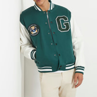 Bomber - broderie - coupe classique - vert