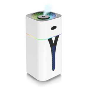 Humidificador KST08 de 420ml con luz LED multicolor ambiental. Función esterilización, compatible con hidroalcohol. 2 intensidades de nebulización.