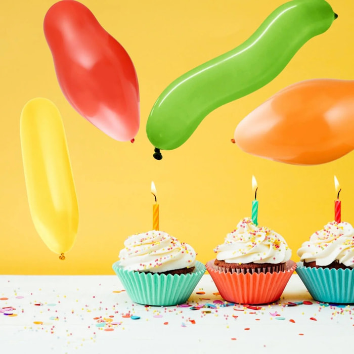 Lot de 15 ballons de baudruche colorés de formes aléatoires Fackelmann Nature