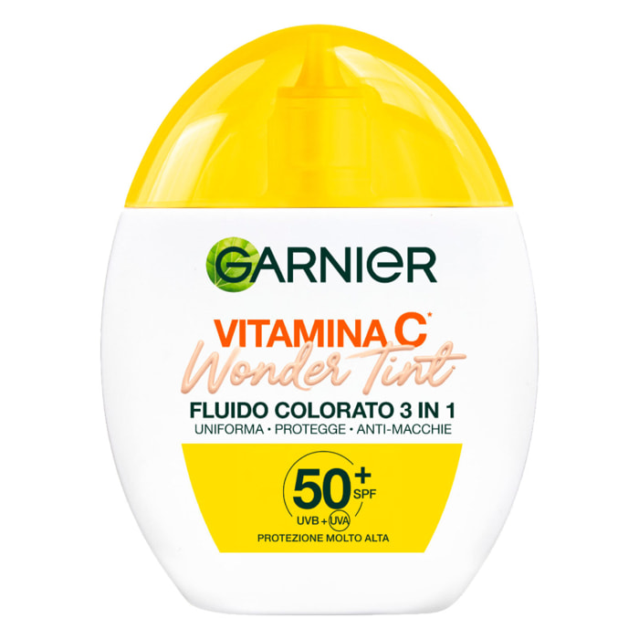 Fluido Viso Colorato Light Vitamina C Wonder Tint SPF 50+ 3in1 Anti-Macchie Uniforma e Protegge la Pelle 40ml