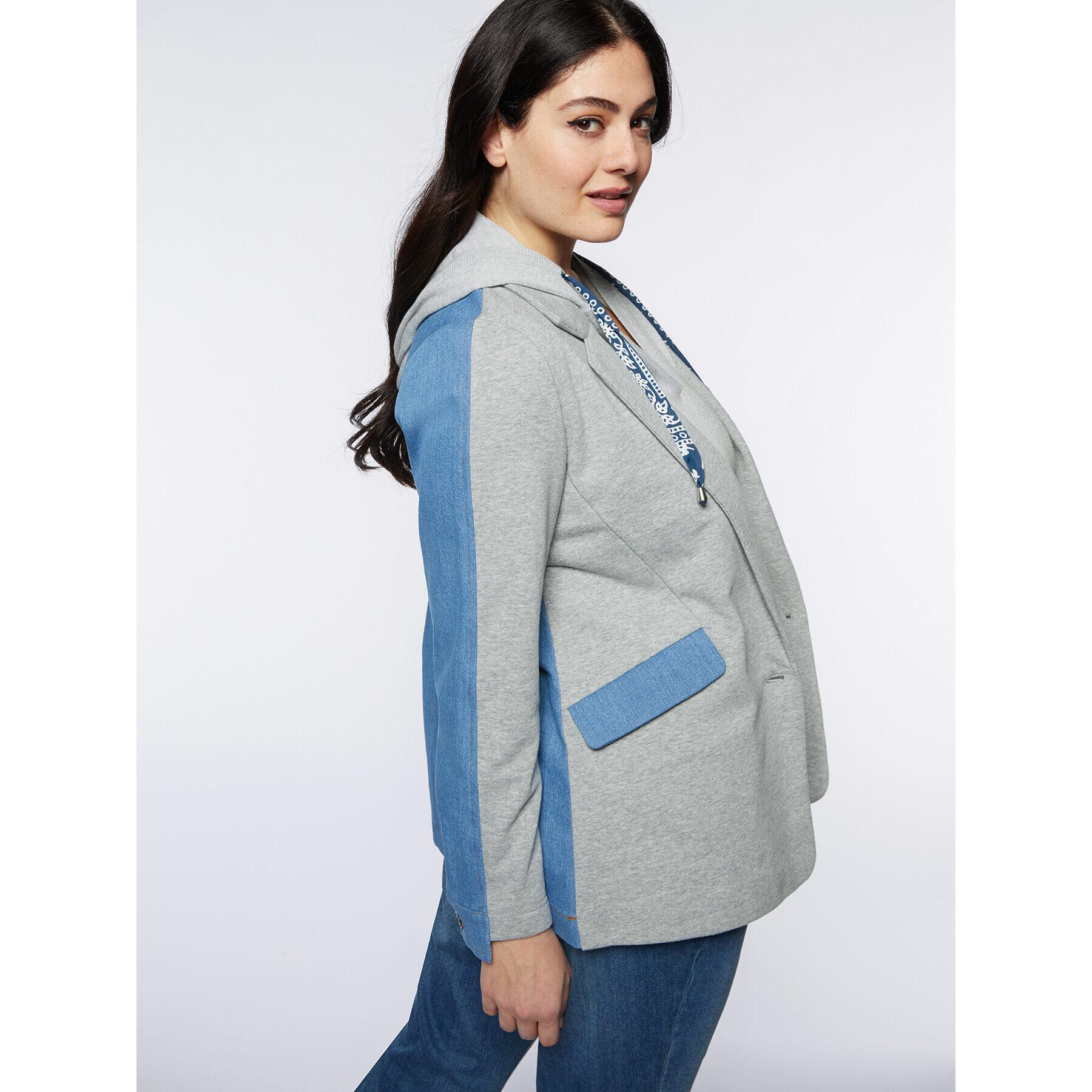 Fiorella Rubino - Blazer in felpa e denim - Grigio