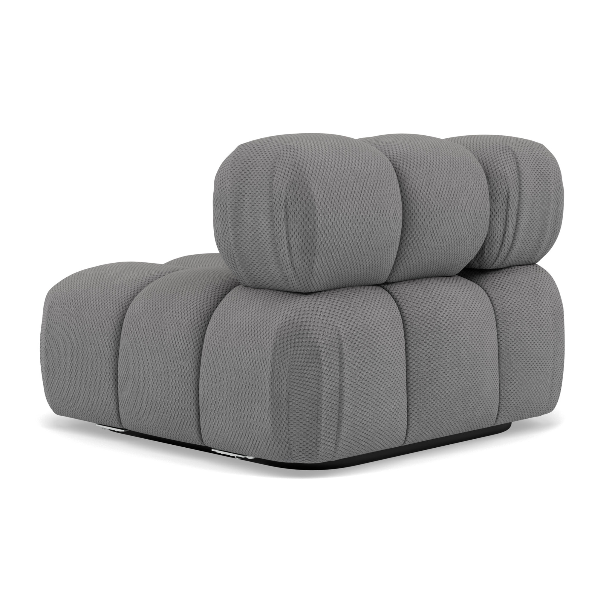 Ruby - module d'assise d'angle droit en velours texturé - Gris