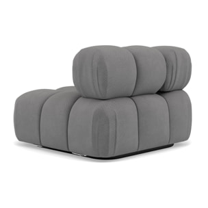 Ruby - module d'assise d'angle droit en velours texturé - Gris