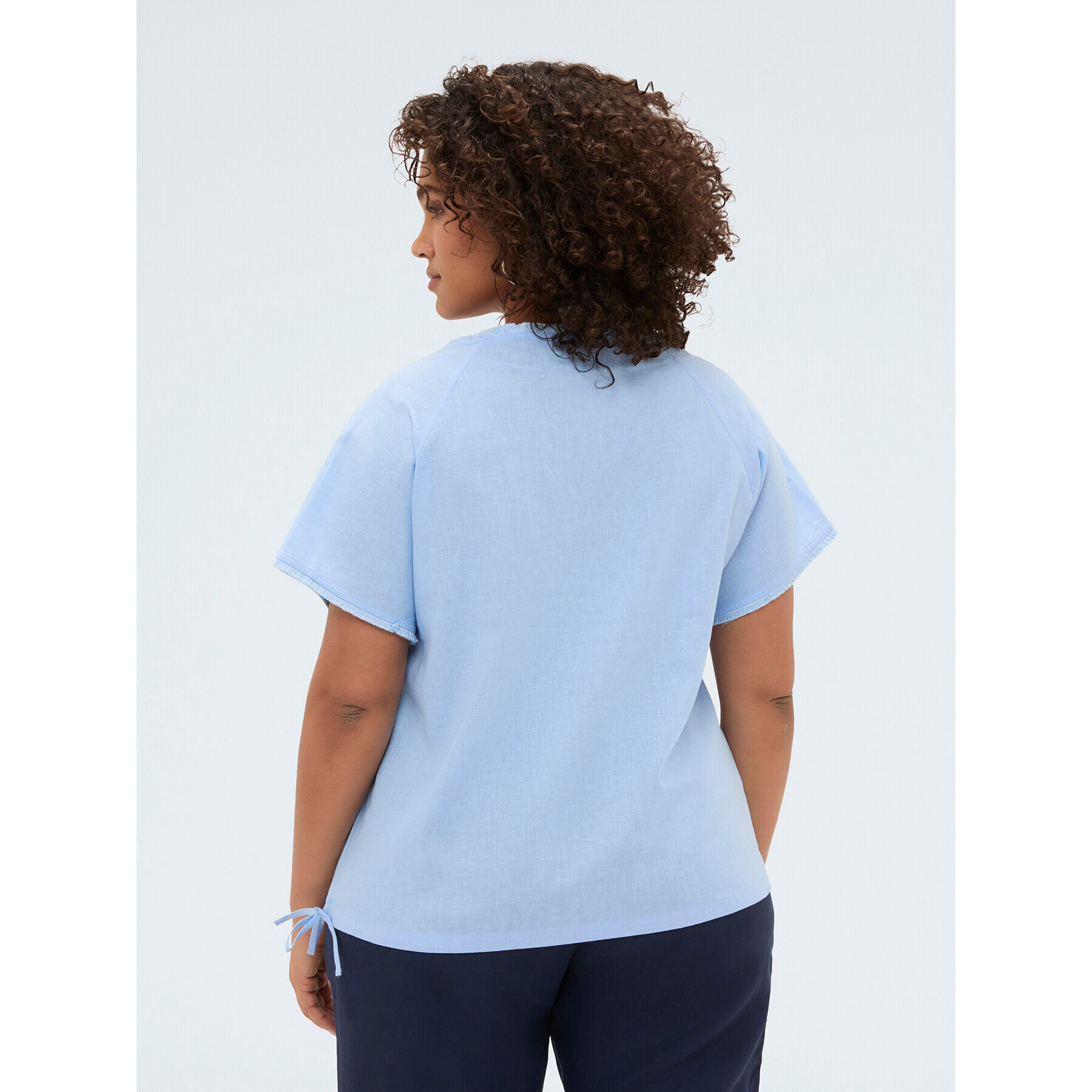 Fiorella Rubino - Camiseta de mezcla de lino - Light - blue