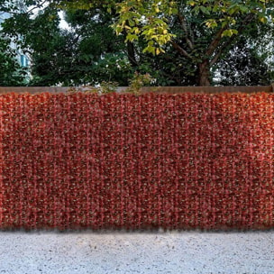 Well home jardín vertical artificial, panel de seto 100x100cm, para decoración interior y exterior - flores rosas y verdes