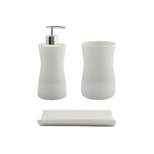 Ensemble 3 accessoires de salle de bain Céramique PALMA Blanc MSV