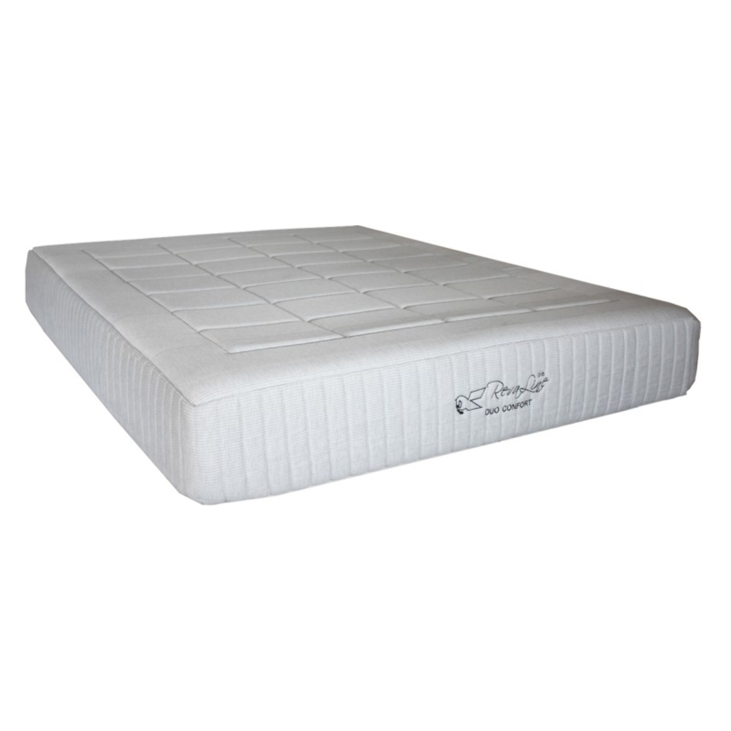 Ensemble Matelas Duoconfort - Gamme Luxe Hôtelière - avec son sommier Cancun en tissu gris foncé