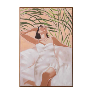 Cuadro Mujer Con Marco Natural 80x4x120 Cm