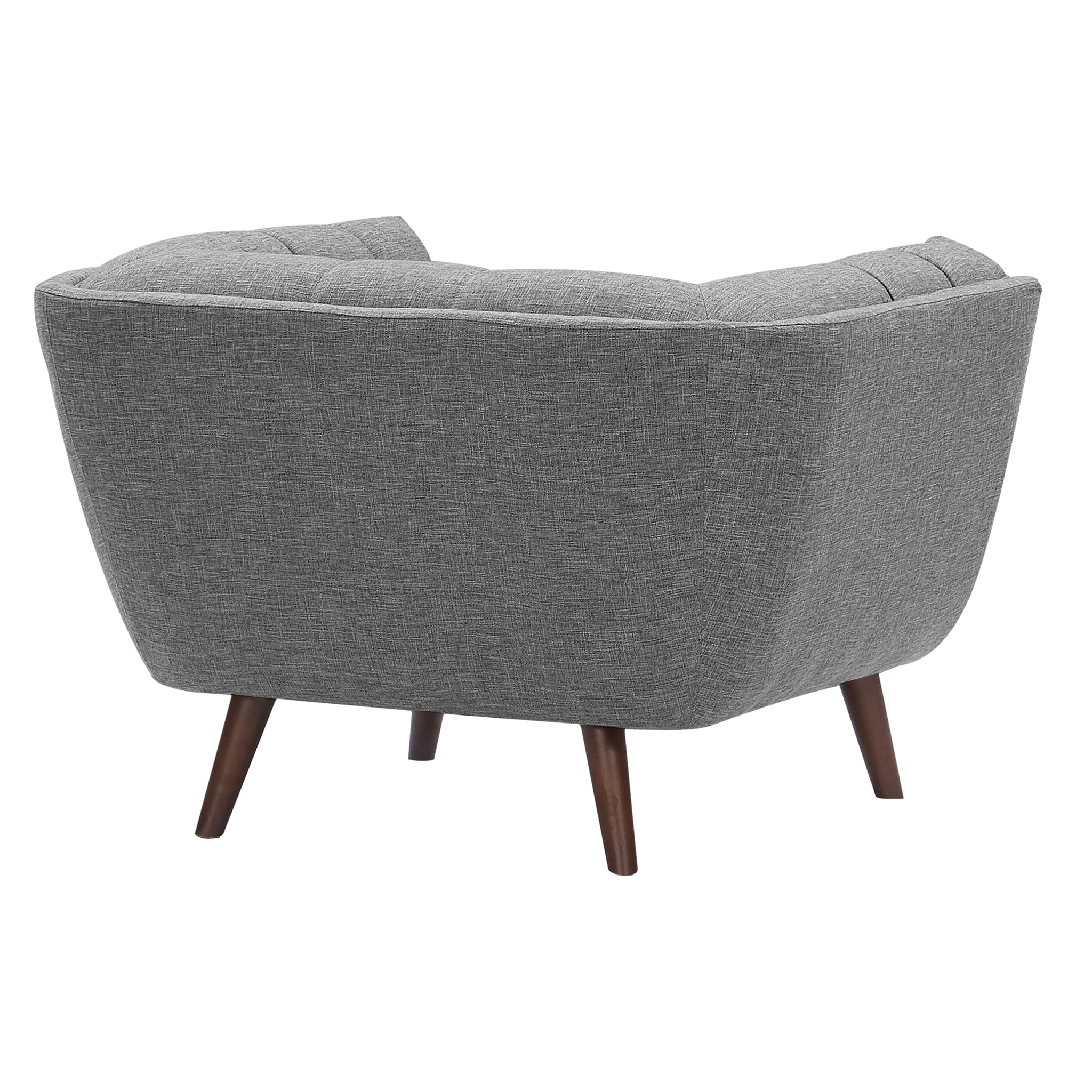Fauteuil capitonné en tissu gris - Carmen