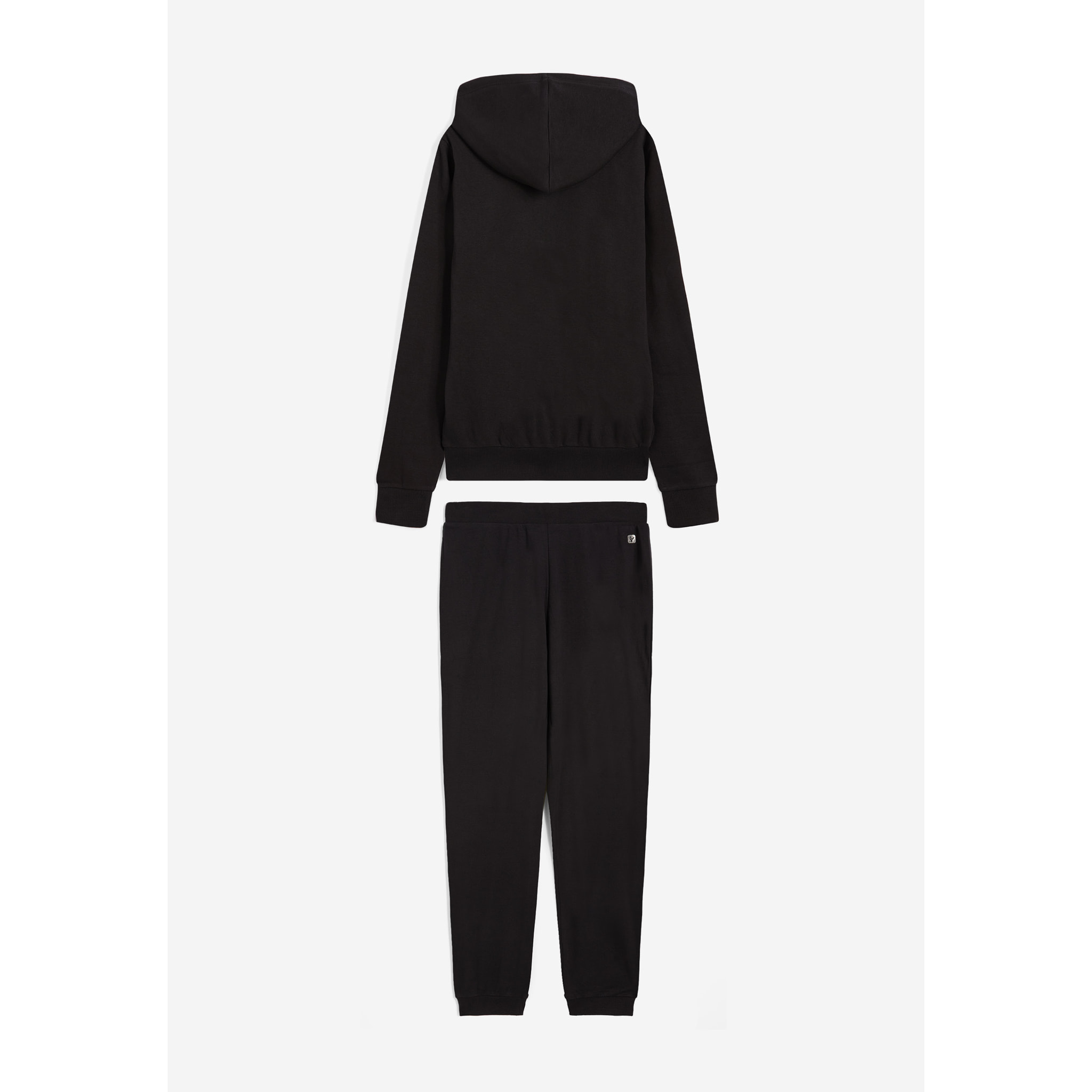 Tuta sportiva in interlock con felpa cappuccio e zip