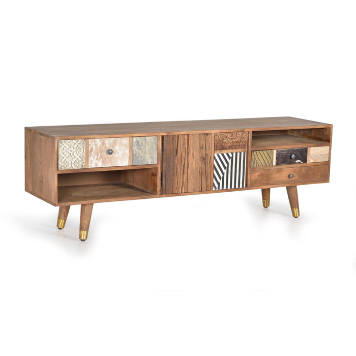 Mueble de tv - madera de mango - 50x160x40cm