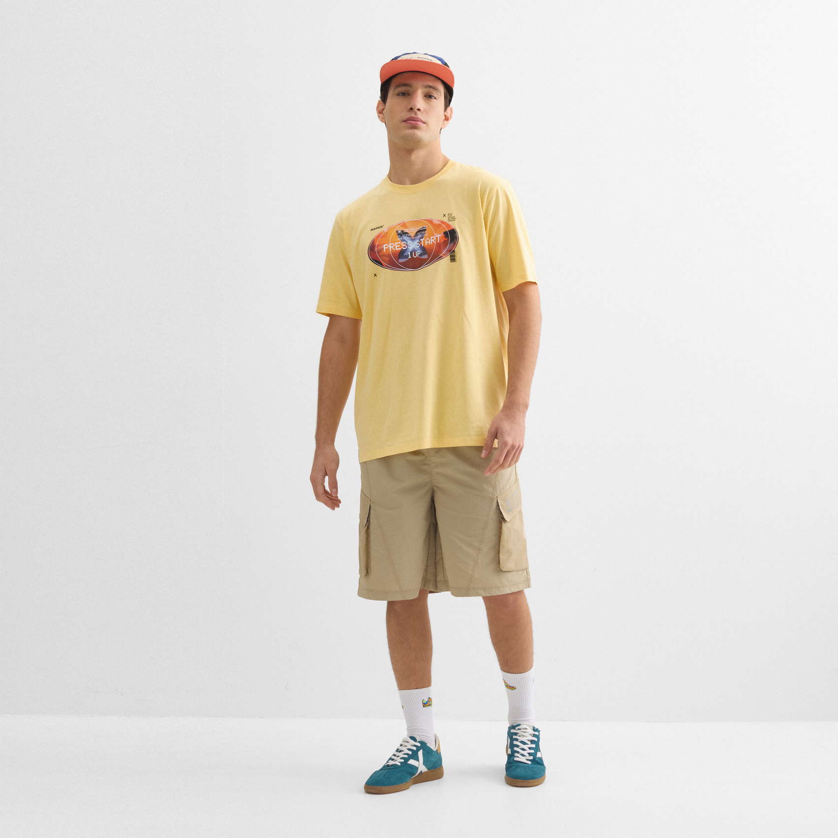 Camiseta oversize MUNICH streetwear de algodón orgánico amarillo