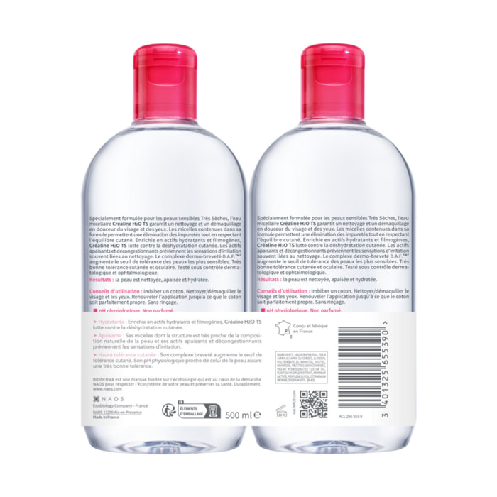 Créaline H2O TS - Solution Micellaire 2x500 ml
