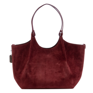 Bascapè Bolso Tote Mujer. Piel auténtica Gamuza.