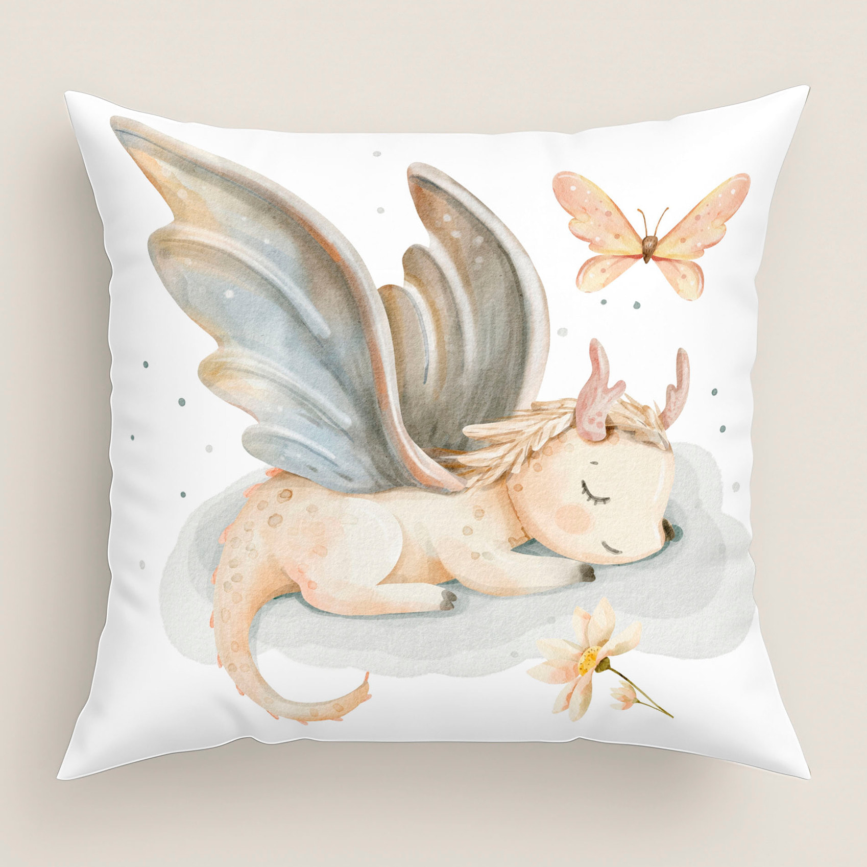 Naturals - Funda de Cojín Estampado - Con Cremallera - Sin relleno - 100% Algodón - Elia