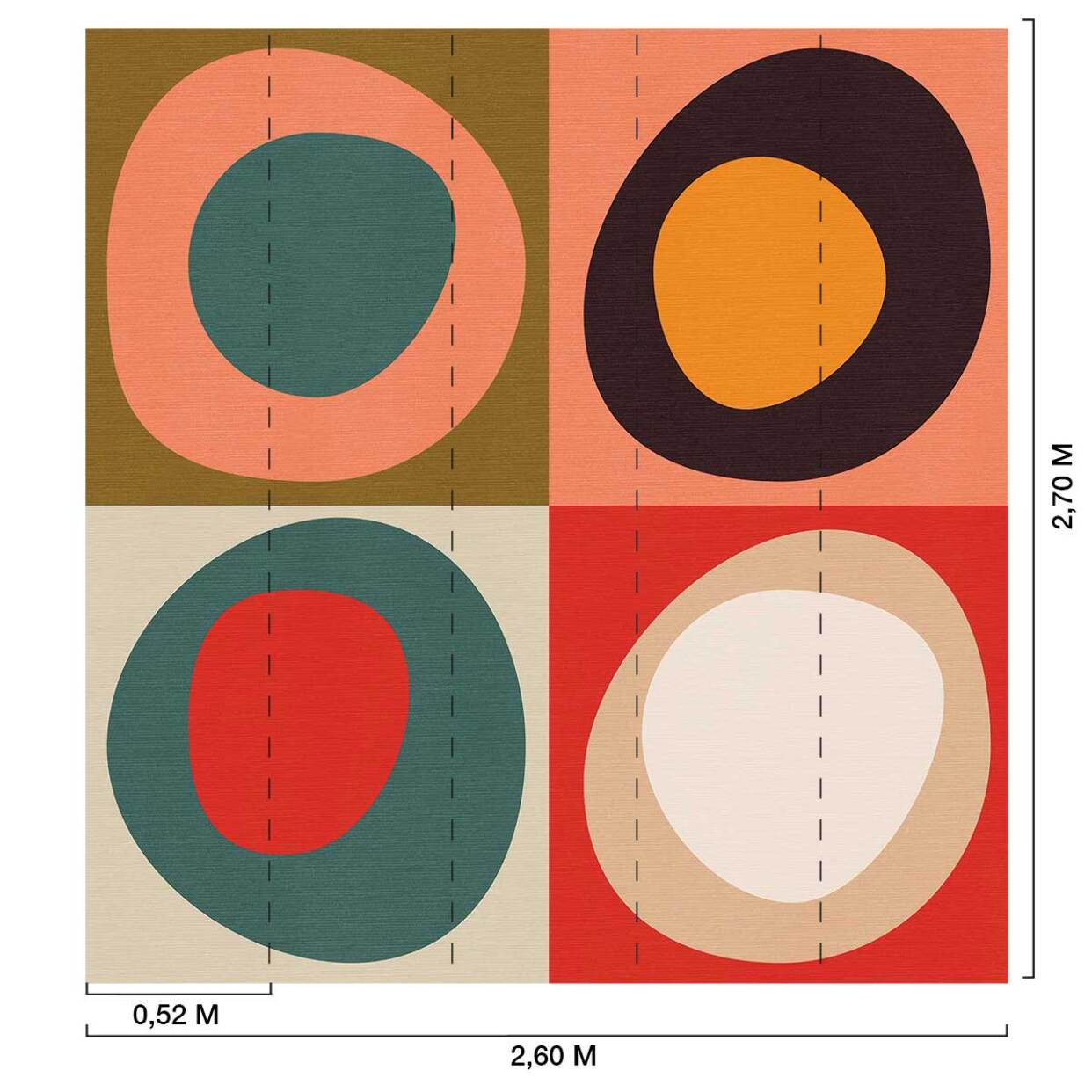 Papier peint panoramique Bauhaus audacieux  Intissé