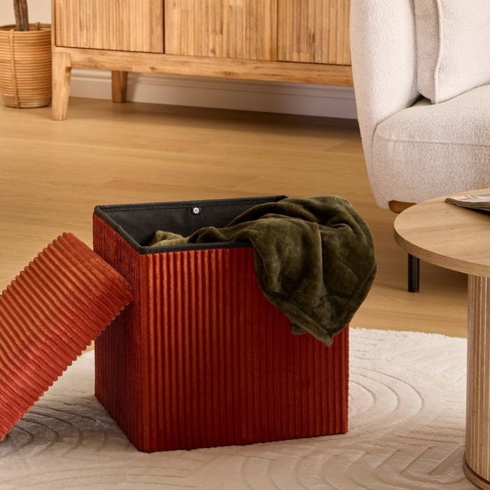 Pouf pliant Arum ambre 38x38cm